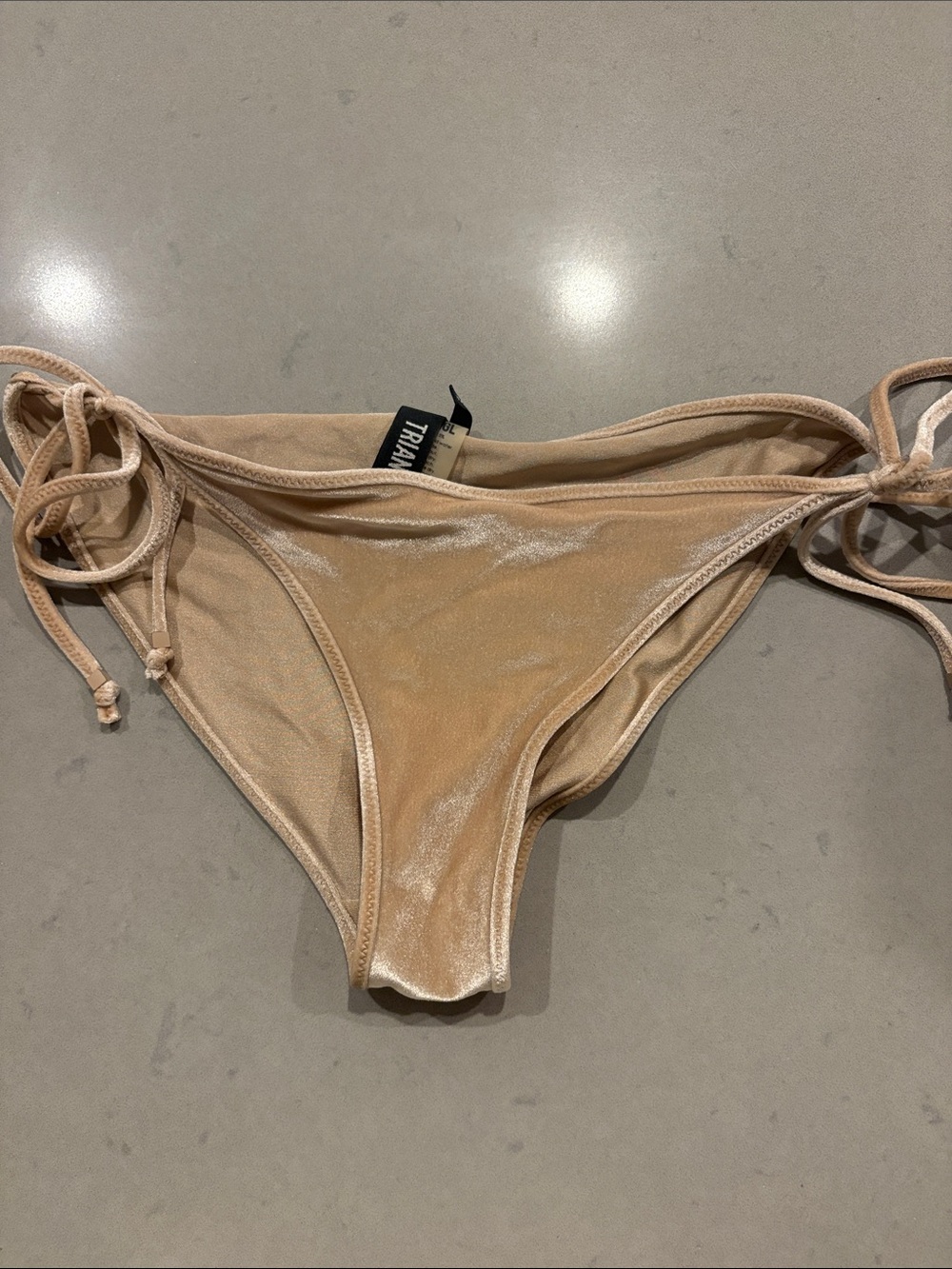 Triangl Gold Velvet Bikini Bottom M